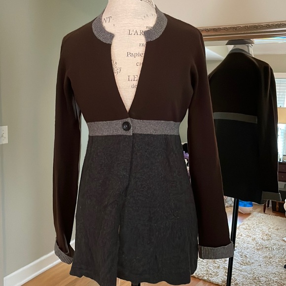 Vince Sweaters - Vince 100% Cashmere Cardigan Brown/ gray/ Charcoal Size M